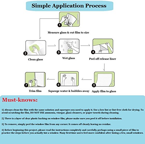 image for ZEALOTT Adhesive-free Peel & Stick Static Cling No Glue One Way Mirror