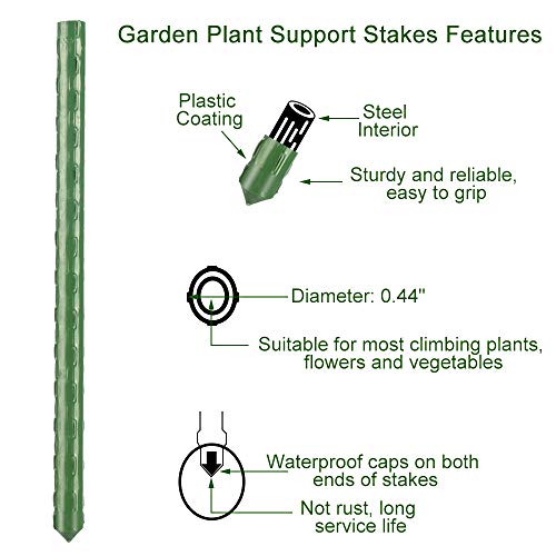 IPSXP Vegetable Trellis, Garden Plant Support Cages Stakes for Climbing Plants, Vegetables, Flowers, Fruits, Vine, 6 Garden Trellis with 80 Adjustable Cable Tie