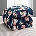 8 Piece Navy Blue Pink Garden Flowers Theme Comforter Full Set, Elegant All Over Boho Chic Bohemian Floral Print, Stylish Stripes Design Reversible Bedding, Bright Colors Blush Coral, For Girls/Teens