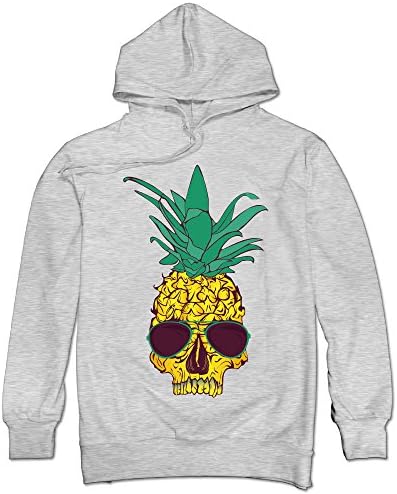 AOLM Men's Hooded Sweatershirts Hoodies Hansome Pineapple Ash XXL