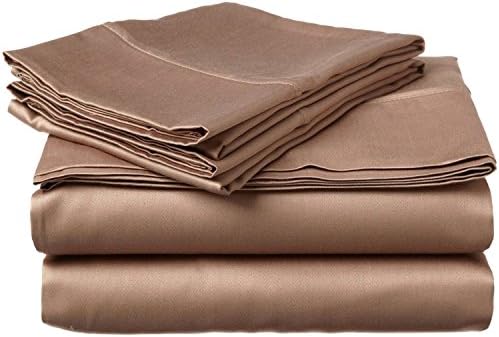 JB Linen 600 Thread Count 100% Pure Egyptian Cotton 4-Piece Sheet Set Twin Extra Long Bed Size (39" x 80") Taupe Solid Fit Up To 9" Deep Mattress Limited Period Offer.