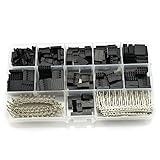 HJ Garden 620pcs 2.54mm Dupont Jumper Connectors Male Female Crimp Pin Terminal Kit 250V 3A 1-12Pin Dupont Cable Jumper Wire Pin Header Housing Kit
