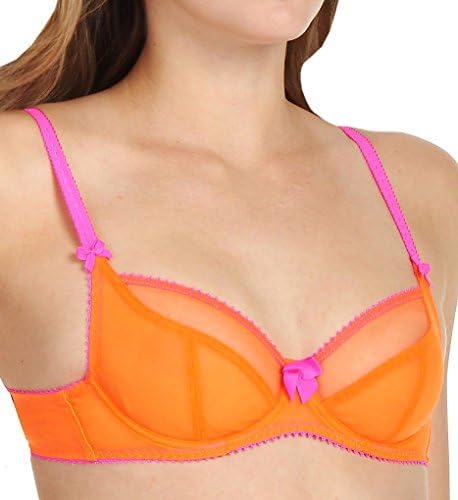 Claudette Dessous Mesh Full Coverage Bra (CD2000) 32C/Orange Sucre