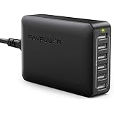 USB Charger RAVPower 60W 12A 6-Port Desktop USB Charging Station with iSmart Multiple Port, Compatible iPhone 11 Pro Max XS Max XR X 8 Plus, iPad Pro Air Mini, Galaxy S9 Edge, Tablet and More (Black)