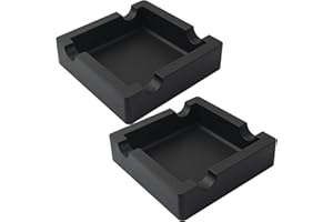 USEAMIE Outdoor Cigar Ashtrays Unbreakable Large Ring Gauge Silicone Ashtrays for Patio Outside Indoor Home Decor with 4 Rest Cigar Holder Ash Tray Minimalistic 2 Pack