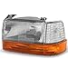 For 1992-1996 F-Series, Bronco Headlights + Corner Lights + Amber Bumper Lights Set Pair Left+Right 1993 1994 1995