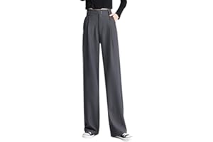Betusline Women's Wide Leg Pants Business Casual Straight Office Trousers for Women, X-Small-3X-Large