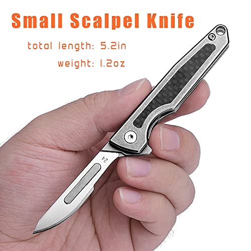 ITOKEY Titanium Folding Scalpel, Slim Razor Knife with Frame Lock