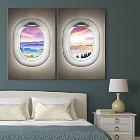 2 Panel Hills at Sunset Window View x 2 Panels