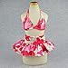 Fitwarm Floral Dog Bikini Set, Hawaiian Beach Swimsuit, Summer Dog Clothes for Small Dogs Girl, 2 Piece Dog Suit for Swimming and Bathing, Pet Luau Outfit, Cat Skirt, Rose Pink, XS