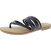 Tuscany by Easy Street Women's Anji Flat Sandal, Navy, 9.5