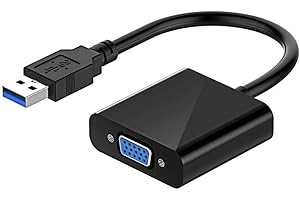 USB to VGA, USB 3.0 to VGA Adapter for PC Laptop Monitor Projector and HDTV, Supports USB 3.0 2.0, Black