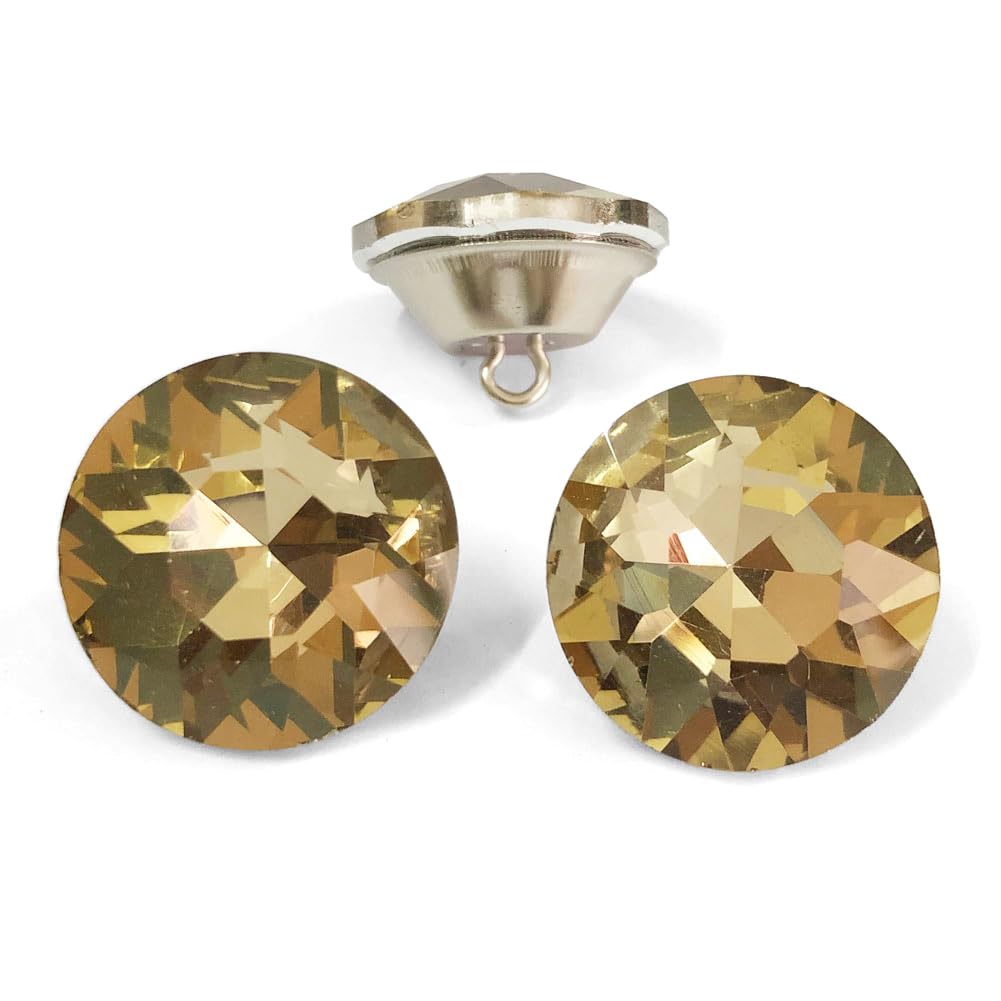 Let's Decorate 25PCS 25MM Crystal Glass Buttons for Sofa, Headboard, Upholstery and DIY Projects, Sewing Buttons - Tea Button (BS)