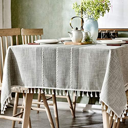 Stitching Tassel Tablecloth with Embroidery