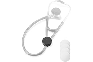 WEIGUZC Stethoscope Tracker Holder for EKO CORE 500, Littmann CORE Digital Stethoscope & Littmann Cardiology IV – Compatible with AirTag – Stethoscope Safety Tracker Case with 4 Name Stickers, Black