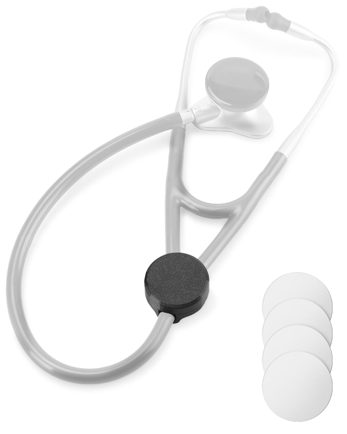 Photo 1 of Stethoscope AirTag Holder - Compatible with EKO CORE 500™ & 3M Littmann CORE Digital Stethoscope - Stethoscope Safety Tracker Case with 4 Name Stickers, Black