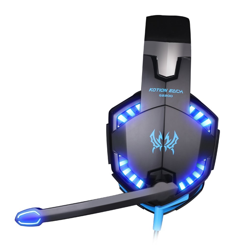 KOTION EACH G2200 Gaming Headphone USB 7.1 Surround Sound Version Gaming  Headset with Microphone LED Light(Blue \u0026 Black) - Buy Online - 59954696