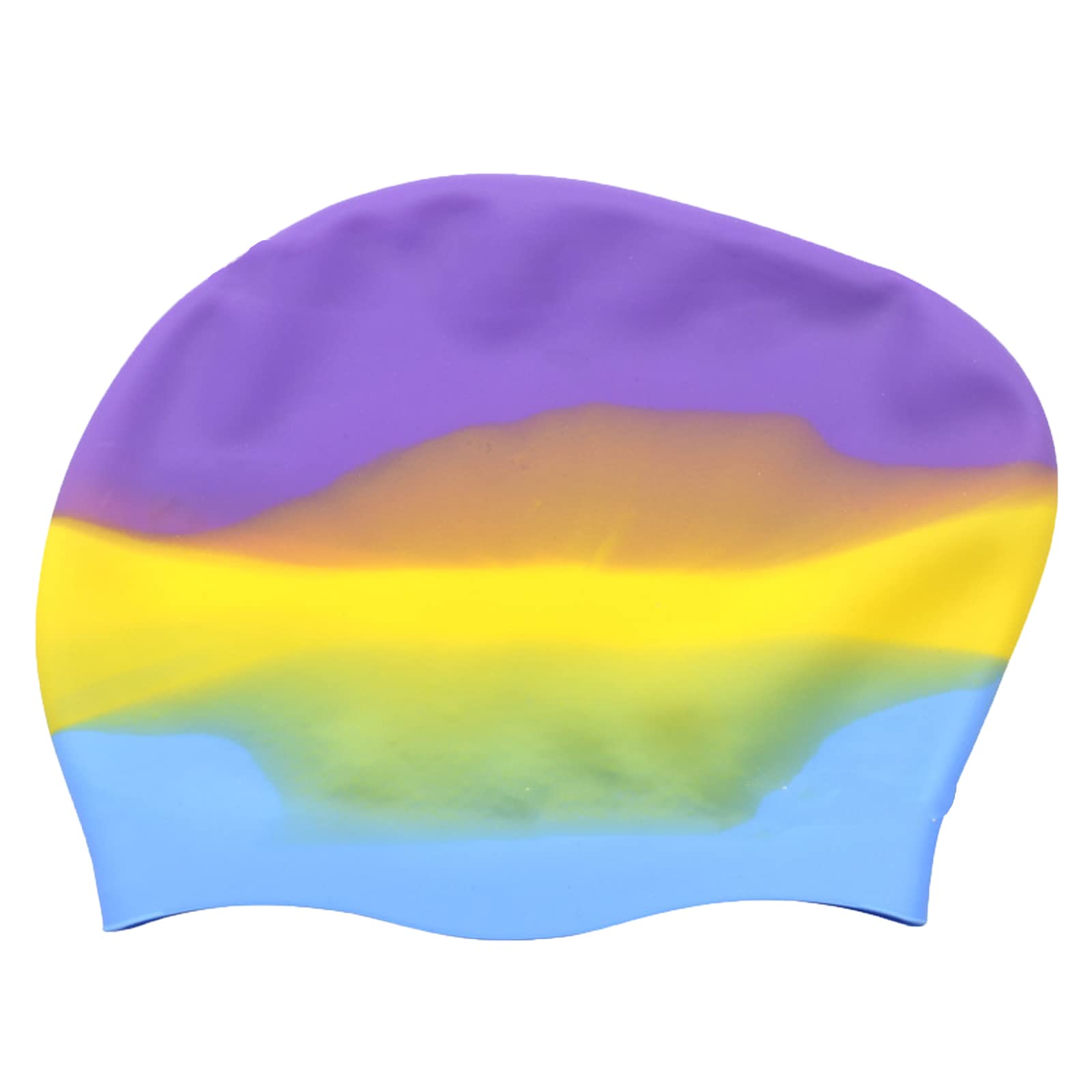 AWOCAN Silicone Long Hair Swim Cap Women Girl Waterproof Bathing Pool Swimming Cap Cover Ears to Keep Your Hair Dry, Anti-Slip and 3D Soft Stretchable Durable,Easy to Put On and Off (PURPLE)