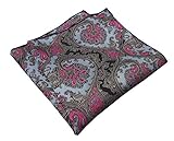 Shlax&Wing Paisley Blue Black Pink Pocket Square Mens Hankies Hanky