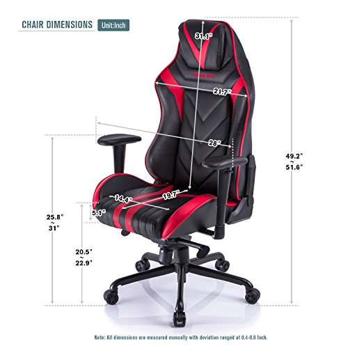 Aminiture-Big-and-Tall-Gaming-Chair-High-Back-Recliner-ChairPU-Leather-Computer-ChairSwivel-Office-Chair-with-Lumbar-Support