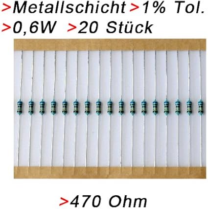 Sourcing Map 300 Stück 1K Ohm Widerstände - 1/6W 1% Toleranz Metallschicht