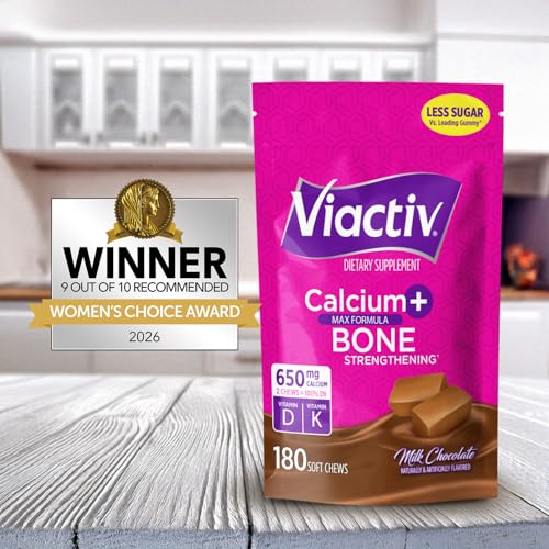 VIACTIV CALCIUM PLUS VITAMIN D SUPPLEMENT SOFT CHEWS, BROWN, MILK CHOCOLATE, 180 COUNT
