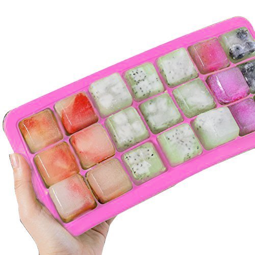 Newcomdigi Gefrierformen Gefrierbehälter Eiswürfelbereiter mit Deckel (Rosa) – Bild 4