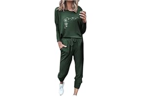 hmbudp Two Piece Fall Outfits for Women 2024 Long Sleeve Striped/Color Block Tops and Pants Lounge Sets Tracksuit with Pocket