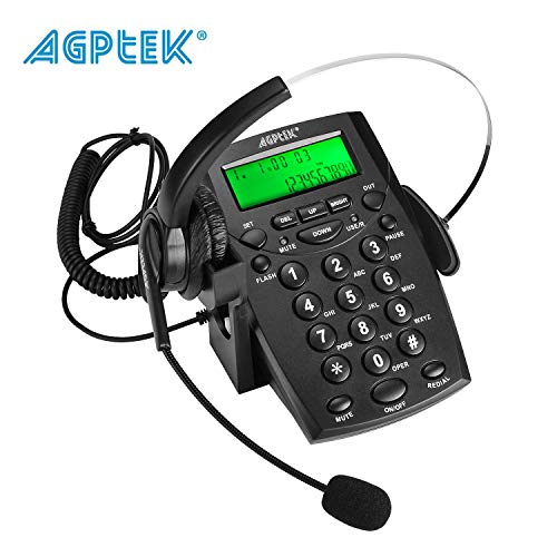 AGPtek Call Center Dialpad Headset Telephone with Tone Dial Key Pad