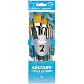 Royal & Langnickel Aqualon Angular Artist Brush Set, 7-Piece