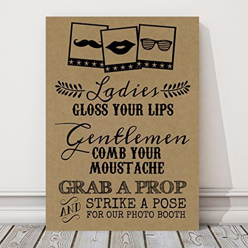 Purple Scrunch Rustic Photo Booth Sign/Poster for Weddings and Party Props (CH1) (A4, Brown)