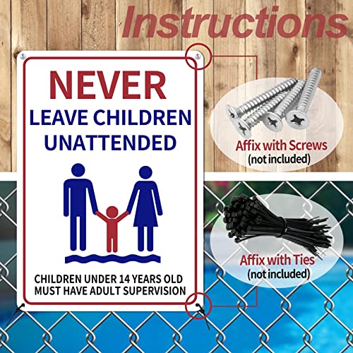 [1+1 Pack] Pool Signs Safety in 0.040 Aluminum, 9.7"x13.85" Pool Sign