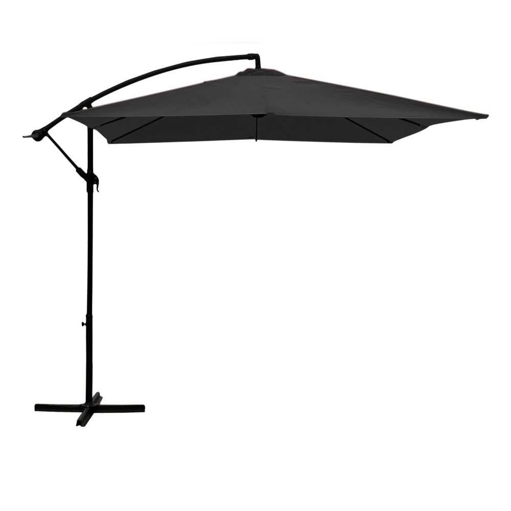 Aktive 53891 Parasol excéntrico, mástil Acero, Gris Claro, 300 x 300 cm
