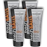Fresh Balls Lotion by Fresh Body 3.4 fl oz - Male Anti-Chafing Antiperspirant, Applies as Soothing Cream and Dries as Cooling