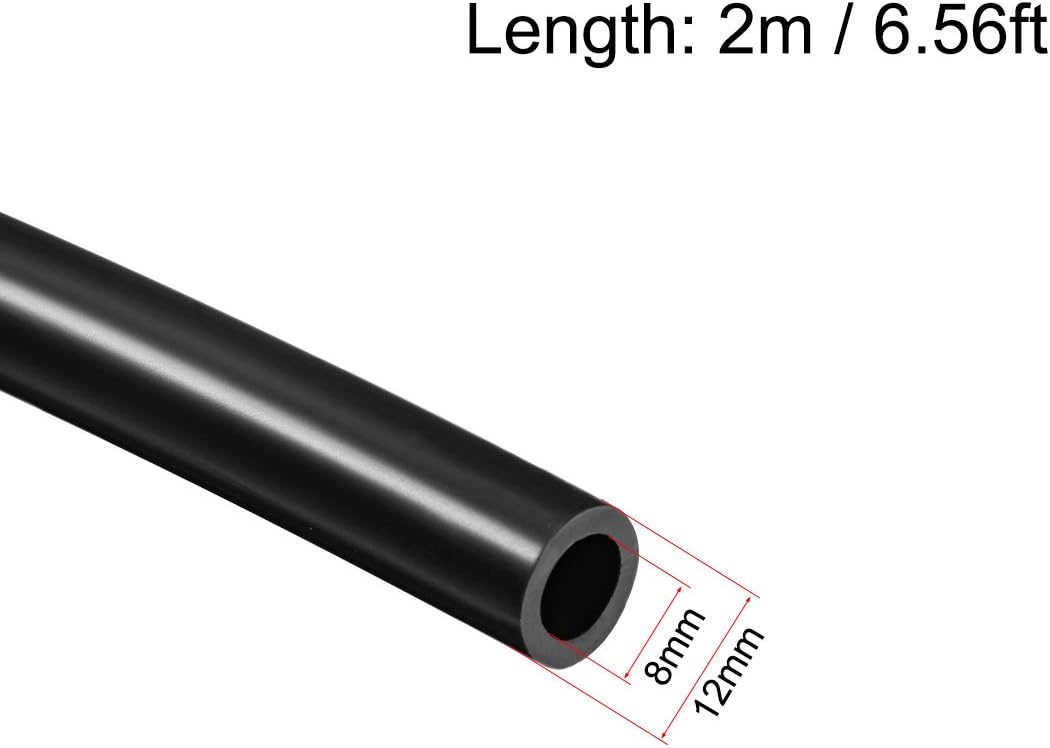 sourcing map Silicone Tubing 5/16"(8mm) ID x 1/2"(12mm) OD 6.6ft(2m) Silicone Rubber Tube Air Hose Pipe for Pump Transfer Black - Image 3