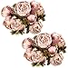 Ogrmar Vintage Artificial Peony Silk Flowers Bouquet for Decoration (Cameo Brown x2)