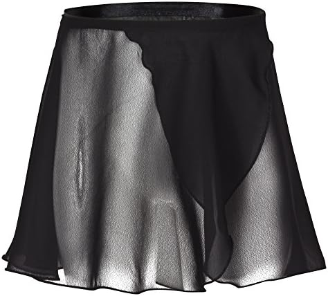 tanzmuster girls´ ballet wrap-around chiffon skirt 'Emma' with satinband - in pink, light blue, white, black, purple…