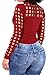 Dasbayla Women O Neckline Criss Cross T-Shirt Pullover Blouse Tops With Sexy Sleeve M