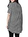 Allegra K Women Striped Batwing Sleeve Oversize Tunic Tops T-Shirts Black M
