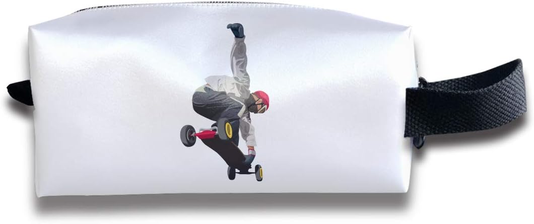 Durable Zipper Storage Bag Makeup Handbag Cool Skateboard Man Toiletry Bag With Wrist Band