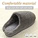 HOMOSEAL Women's Slippers Washable Closed Toe Ultra Lightweight Cotton Indoor Slipper, Grey, M/US 9-10/EUR 40-41
