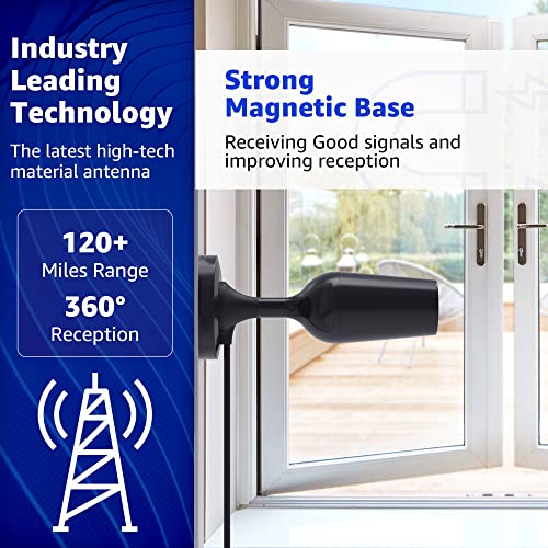 Digital TV Antenna, Long Range & 360° Reception HDTV Antenna Indoor, TV Antenna for Smart TV