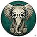 MsMr Phone Grip Holder Mount Cute Baby Elephant Dj Expanding Stand and Grip + Clip Combo Pack for Smartphones and Tablets - Pop Black