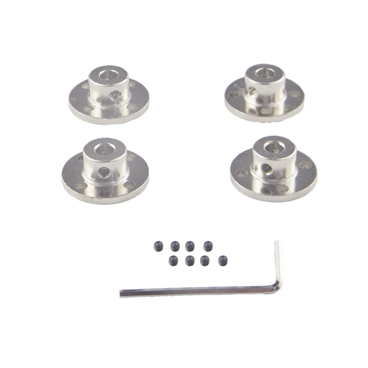 CHANCS Flange Coupling Connector Inner Diameter 7MM Outer Diameter 16mm Shaft Coupler Motor Connector Axis Bearing Fittings DIY Model Accessory 4PCS