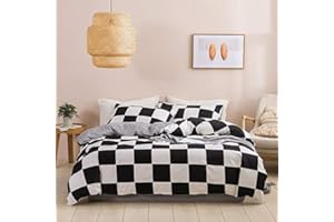 EROSEBRIDAL Buffalo Check Black and White Plaid Duvet Cover Set Twin Kids Boys Reversible Geometric Gingham Decor Comforter Cover Farmhouse Nordic Style Grid Pattern Bedding Women Men , Luxury Soft Breathable