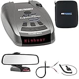Beltronics RX65 Red Professional Series Radar/Laser Detector w/ Mirror Mount Kit Includes, RadarMount Radar Detector Mirror Wire Power Cord & Car Mirror Mount Bracket For Radar Detectors