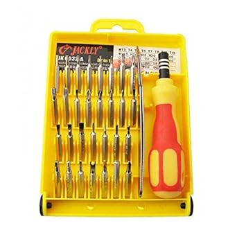 Multicolor Fine Quality Jackly 32 in 1 Interchangeable Precise Screwdriver Tools for Electronics and Home Purpose