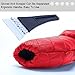 Ice Scraper Mitt For Car Windshield Snow Scrapers with Waterproof Glove Lined of Thick Fleece + Carry Pouch (Red)