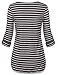 Messic Womens Shirts and Blouses, Women's 3/4 Sleeve Tops Winter Mid Long Style T-Shirts with Striped (XX-Large,Dark Grey)