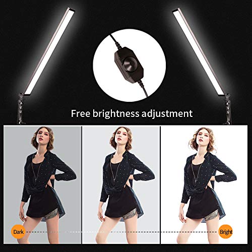 GIJUANRING 2x36W Photography Dimmable LED Video Light,5600K Light Photo Lighting Kit for Camera Photo Studio Shooting,Professional LED Light with Tripod Stand …